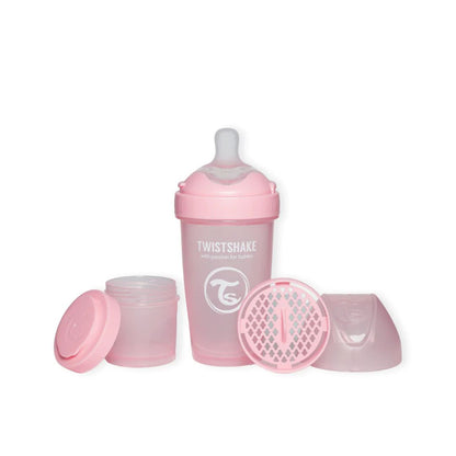 Mamadera Anticólico Twistshake Double Pro 260ml Rosado