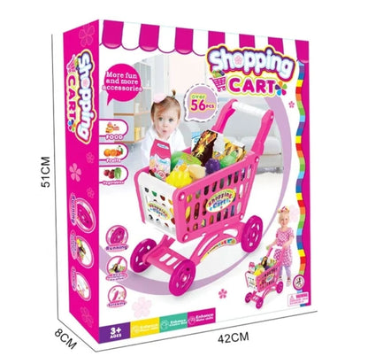 Juego Carrito Supermercado Para Niños Accesorios Juguetes Rosado