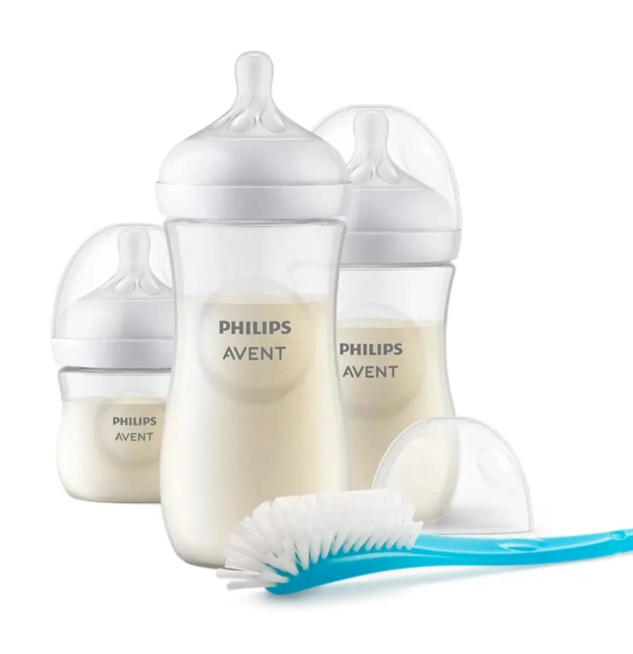 Set De 3 Mamaderas 125ml-260ml- 330ml Con Cepillo Avent