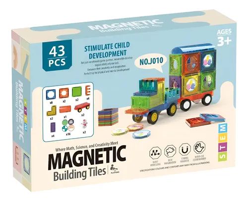 Bloques Magneticos De Construcción Didácticos 43 Piezas