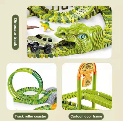 Pista Auto Dinosaurio Flexible Armable Niños 240pzs