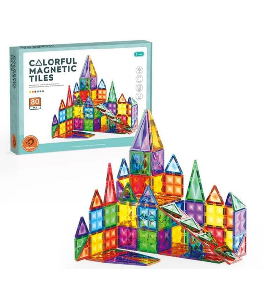 Juego De Construcción Imanes Magnéticos Multicolor 80 Pzs
