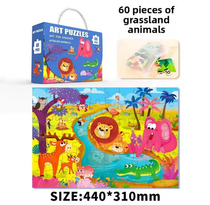 Rompecabezas Puzzle Para Niños 60 Piezas Animales Selva