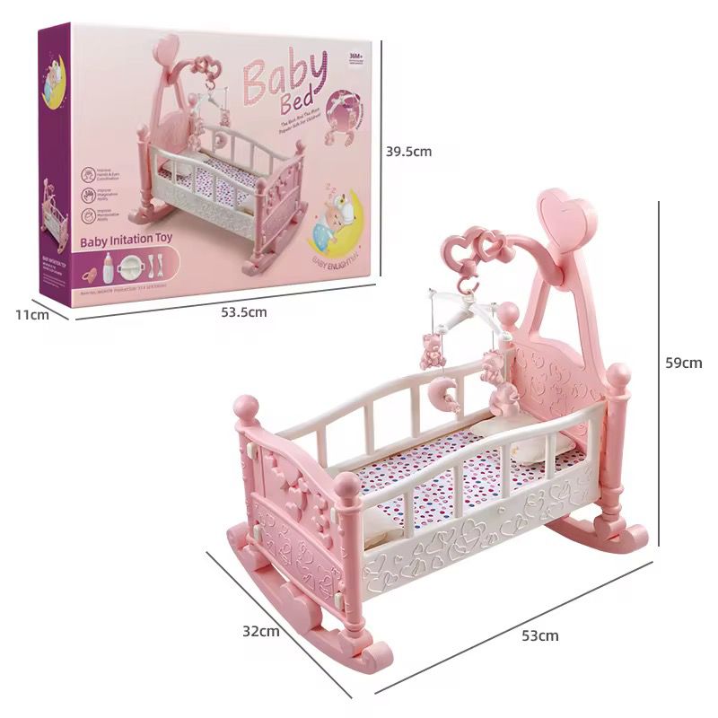 Cuna Mecedora Para Muñecas Con Accesorios Juguete