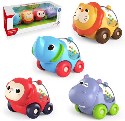 Set 4 Juguete Carritos De Animales Sonajeros Bebé