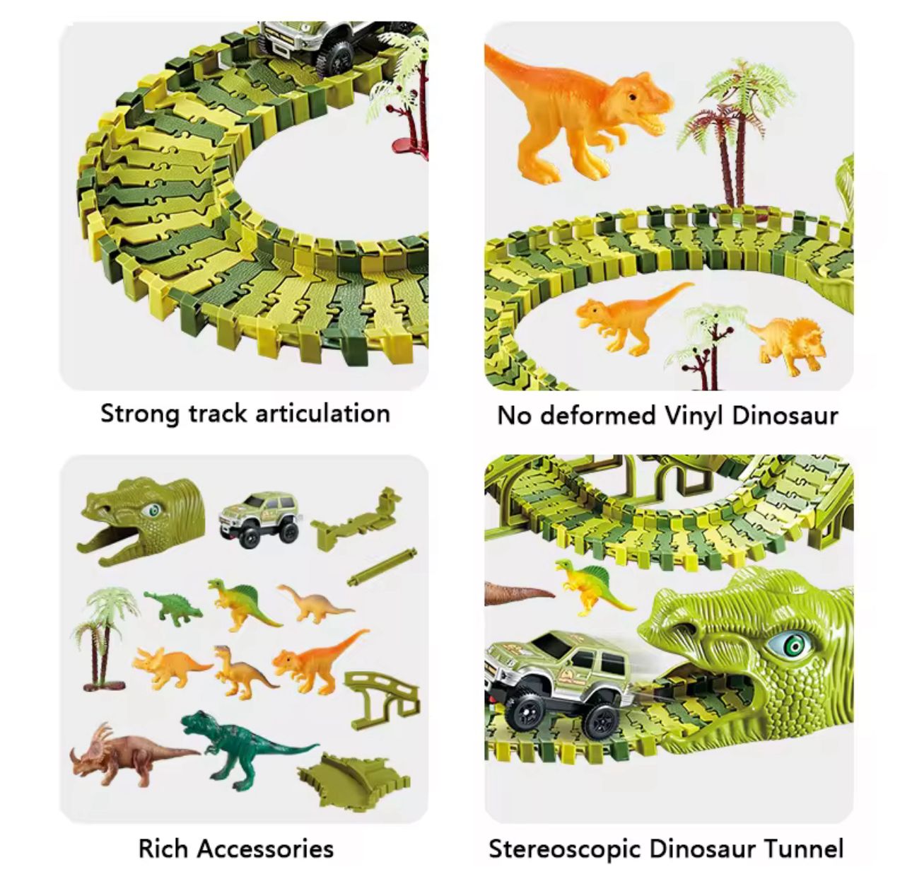 Pista Auto Dinosaurio Flexible Armable Niños 240pzs