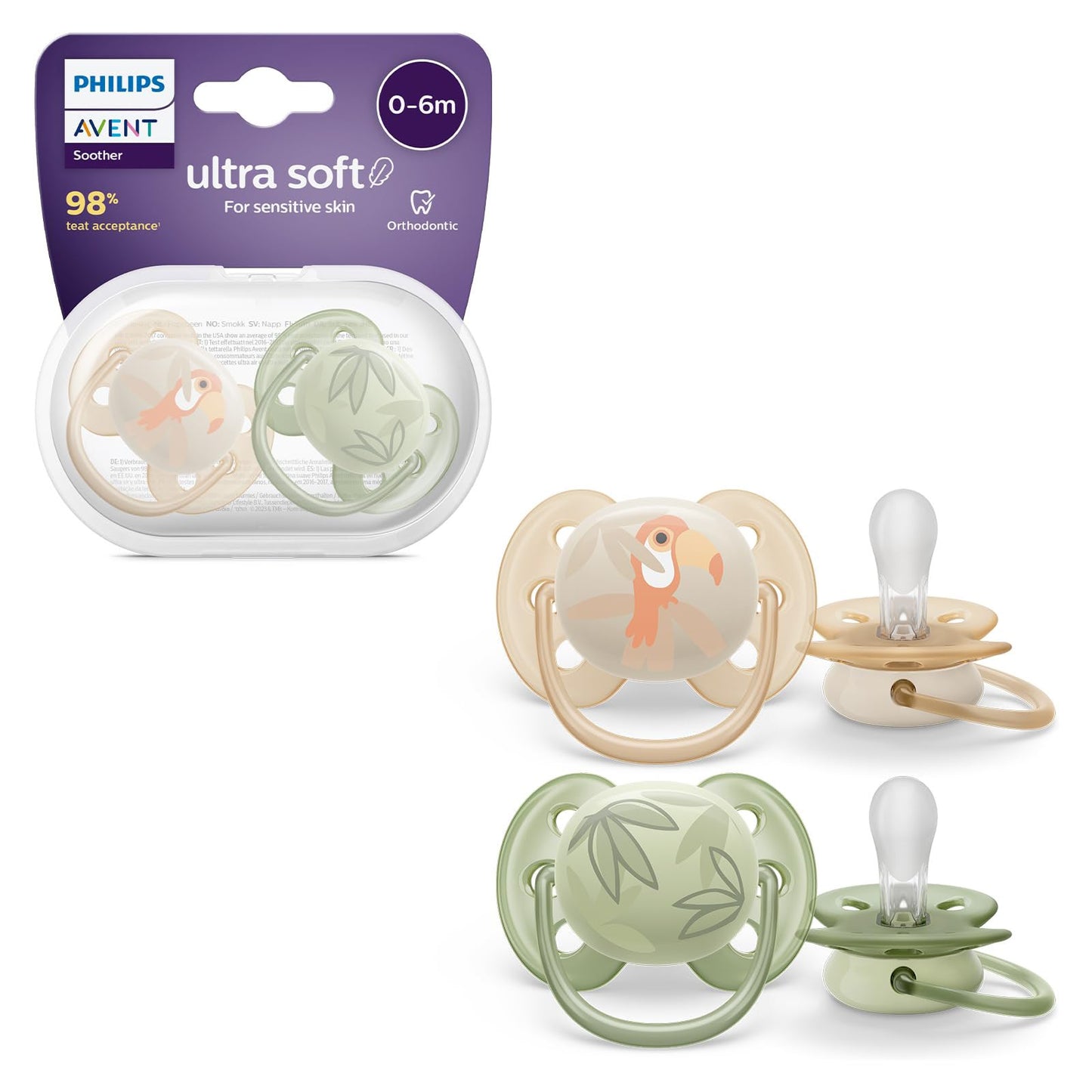 Chupete Ultra Soft 0-6 M niño Tucan