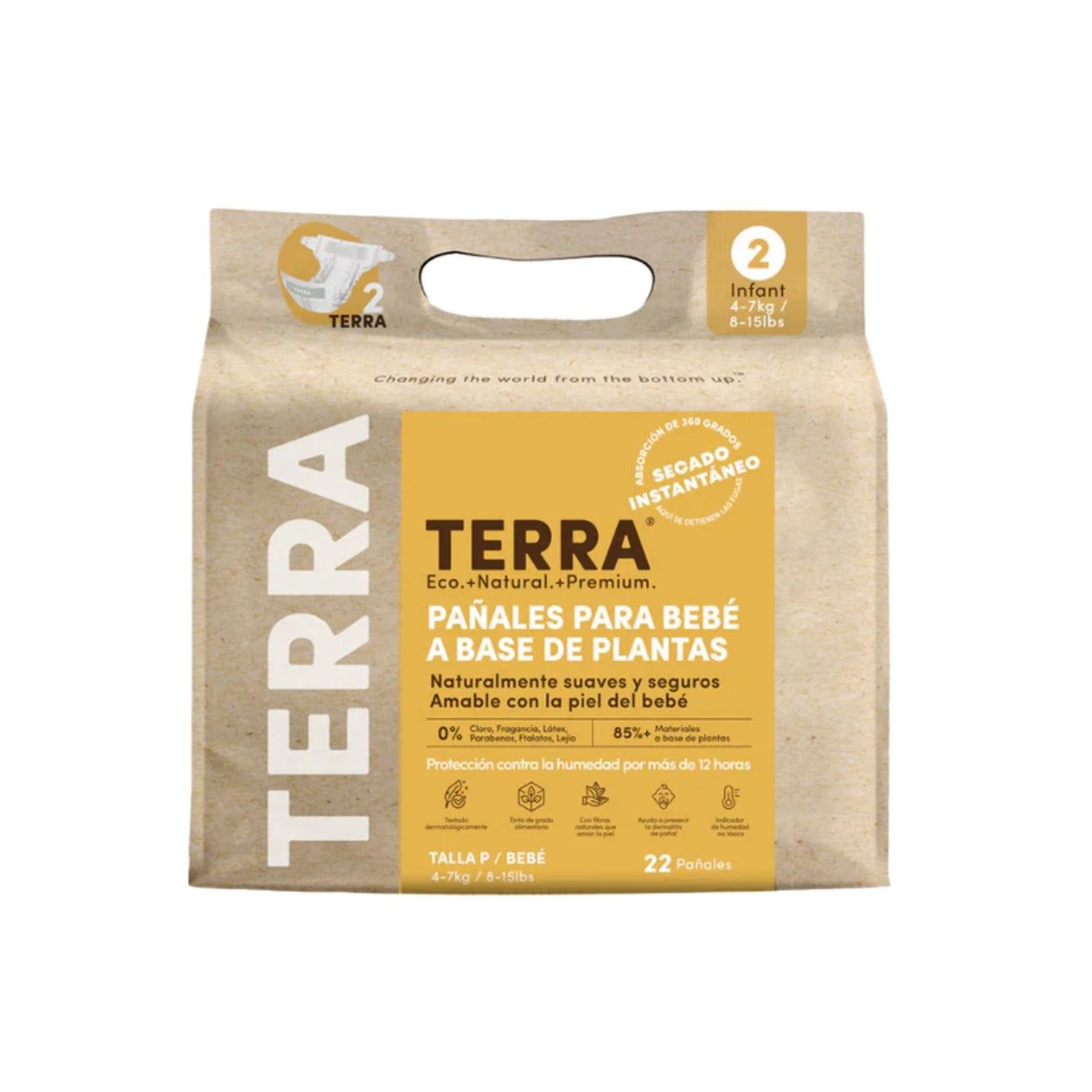 Pañales Terra eco Biodegradables  talla P 22 unid