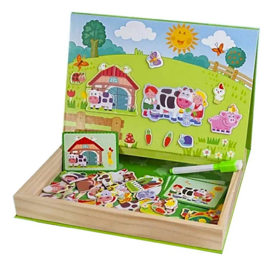 Juego Puzzle Imantado Animales De La Granja Didactico