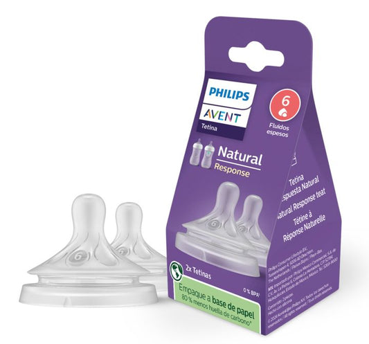 Tetinas Natural Response  Avent  6m+ Flujo 6  Repuesto fluido espeso