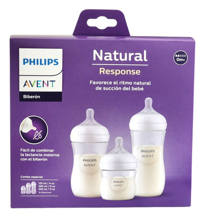 Set de mamaderas natural translucido Avent