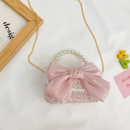 Cartera Bolso Lazo Rosado Para Niñas