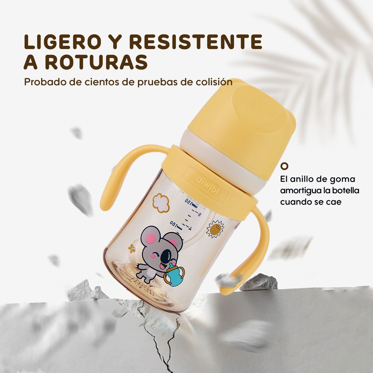 Mamadera Anticólicos con asas Aiwibi 180ml Tritan