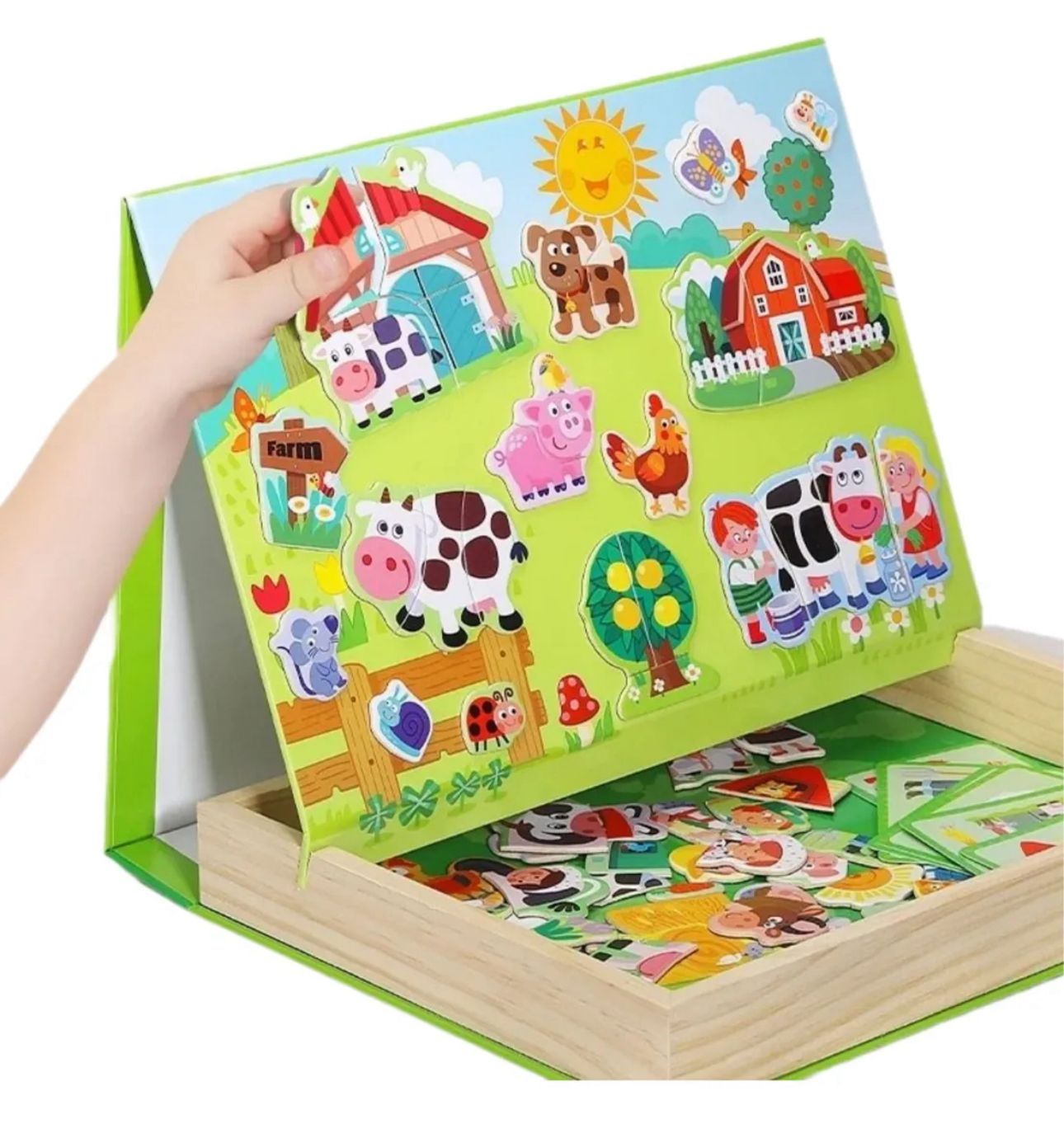 Juego Puzzle Imantado Animales De La Granja Didactico