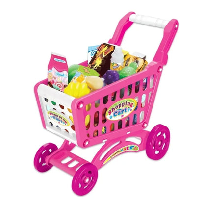 Juego Carrito Supermercado Para Niños Accesorios Juguetes Rosado