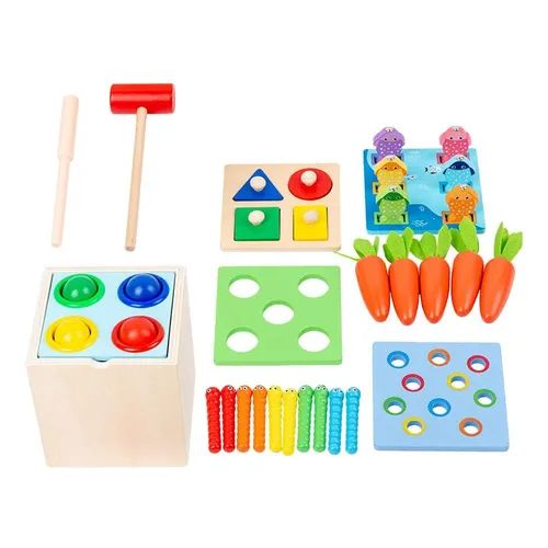 Juego De Encaje- Pesca-pegatopo 5 En 1 Madera Niños