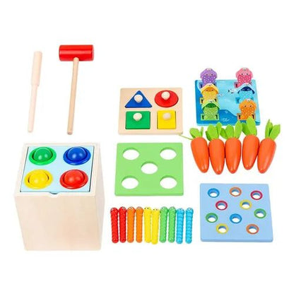 Juego De Encaje- Pesca-pegatopo 5 En 1 Madera Niños