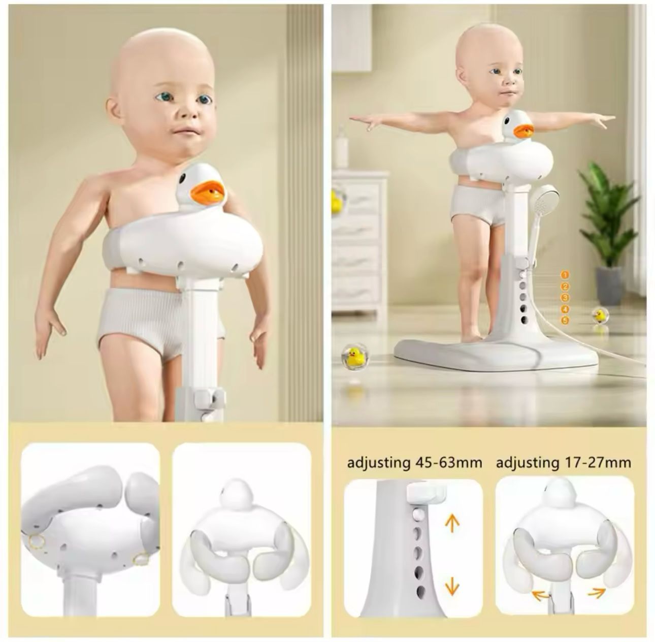 Soporte Para Ducha Baño Bebe- Niños De Pie Antideslizante