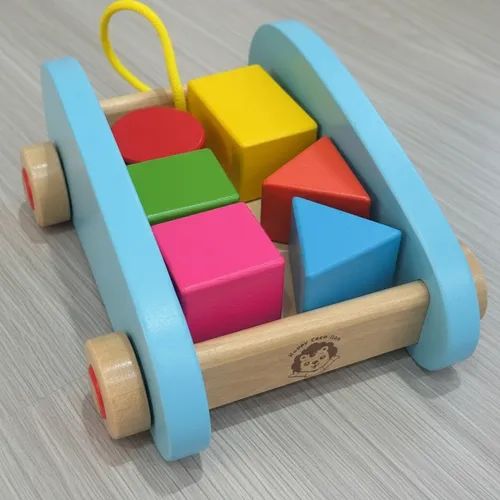 Juego De Arrastre Con Bloques Madera Multicolor