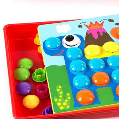 Puzzle De Botón Mosaico 12 Láminas Juego Didáctico