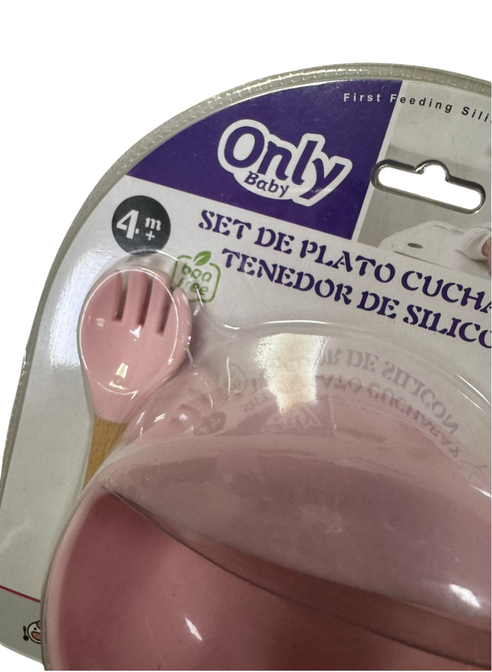 Set Bowl Con Cubierto- Cuchara Silicona -madera Niños