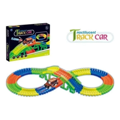 Juguete Pista De Autos Luminosa Flexible Armable Niños