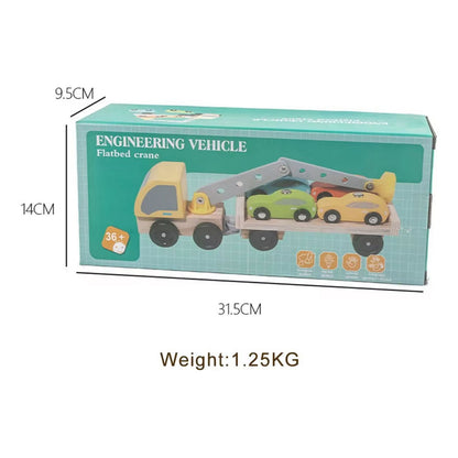 Juguete Didáctico Niños Camión Con  Cargador Madera Autos Camión Multicolor