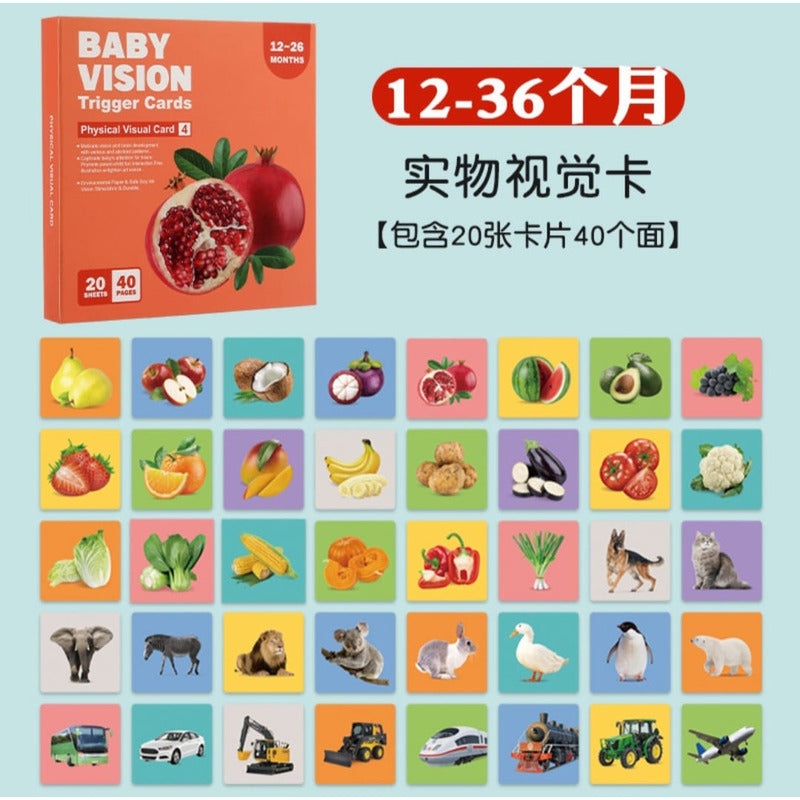 Set Tarjeta Estimulación Visual Cognitivas Bebé 0 -36 Meses