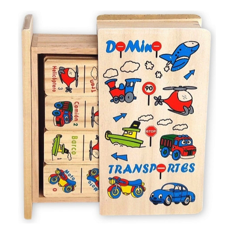 Juego De Domino Piezas Grandes Infantil Madera Niños