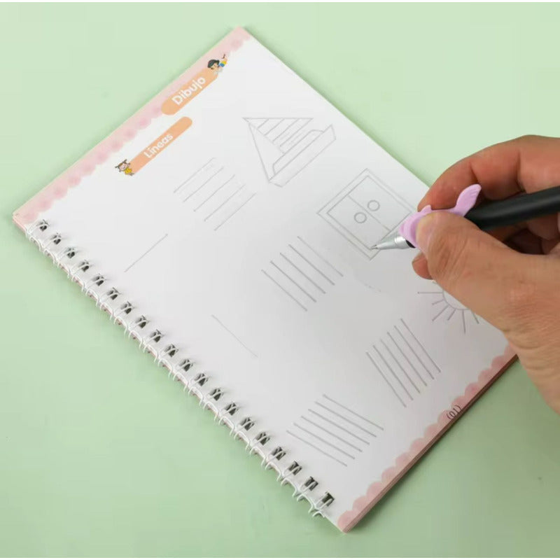 Set Libro De Caligrafía De Pintura Mágica Niños Aprendizaje