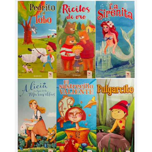Pack 6 Libros Cuentos Clásicos Ilustrados Tapa Dura Infantil
