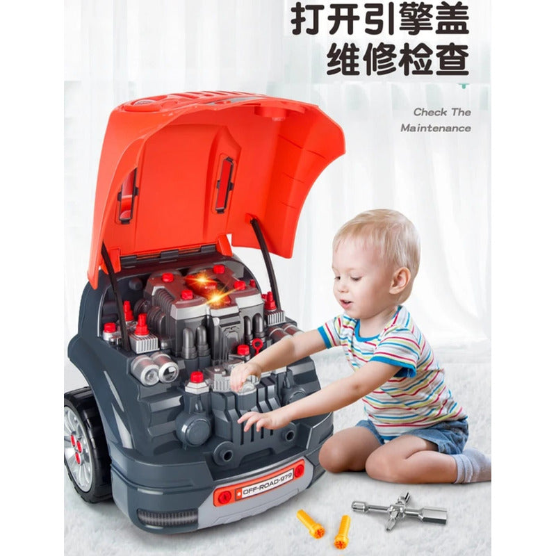 Juego De Mecánicos Jeep-autos Niños Armables