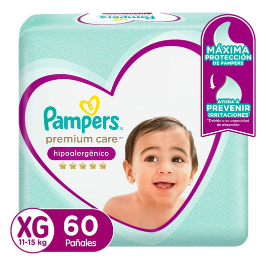 Pañales Pampers Premium Care 60 Und Talla Xg Extra Grande (xg) Sin Género
