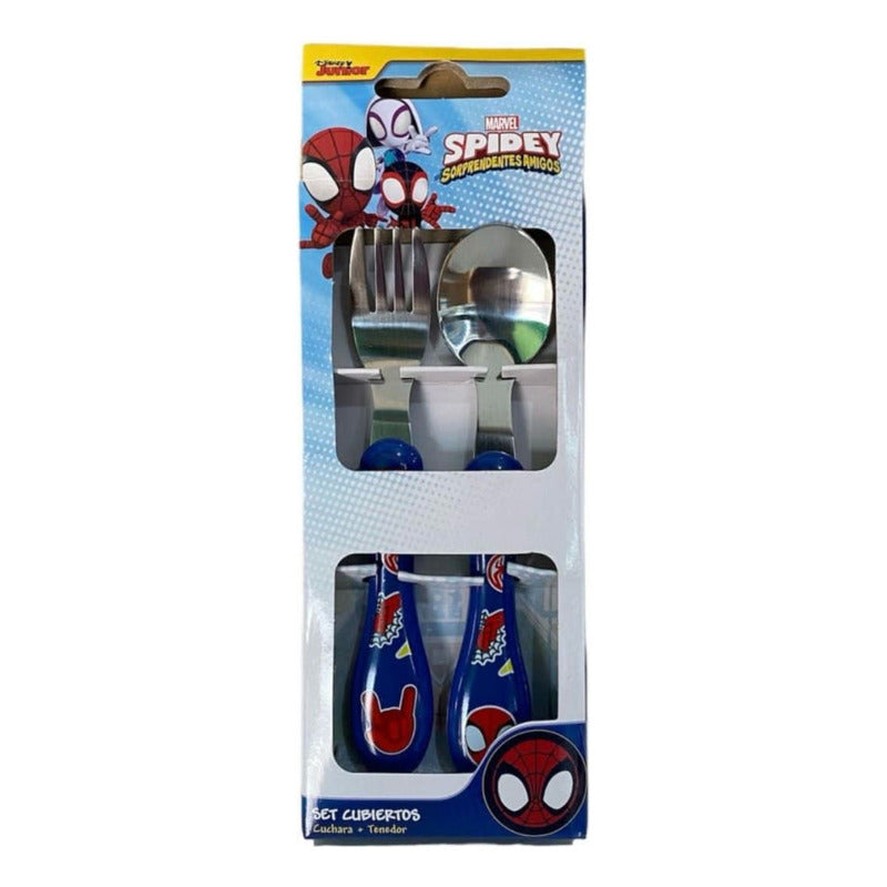 Set De Cubiertos Acero Cuchara Y Tenedor Super Héroes
