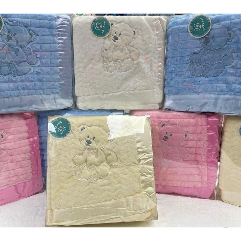 Manta Frazada Cobija Polar Invierno Para Bebés Diseño Osito