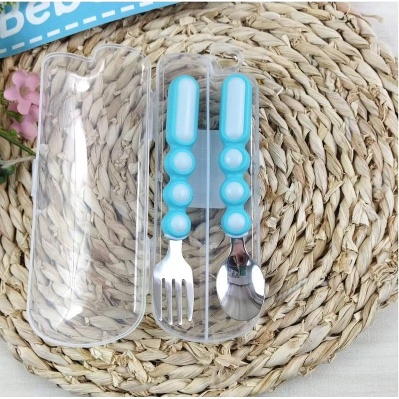 Set Cubiertos Para Bebés Y Niños Flexibles (cuchara-tenedor)