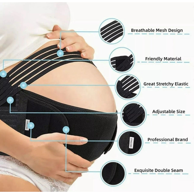 Faja Maternal Soporte Prenatal Apoyo Espalda/ajustable Blanco Xxl