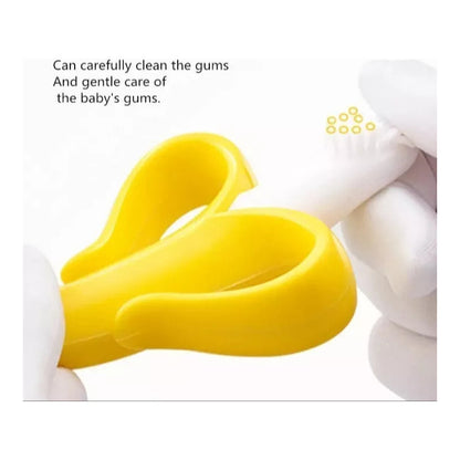 Mordedor Banana Para Bebés Con Cepillo De Dientes Silicona