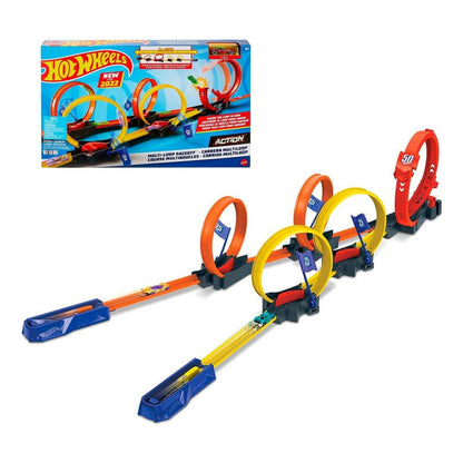 Pista Hot Wheels Multi Loop Stunt Tracks Incluye Auto