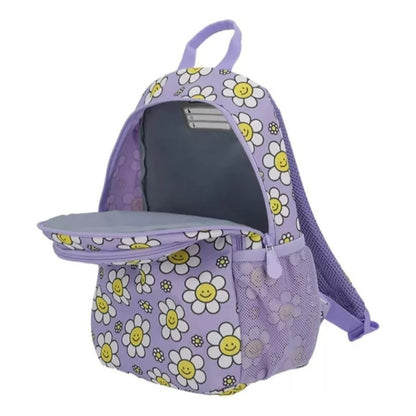 Mochila Escolar Infantil Homeschool Saxoline Floreada