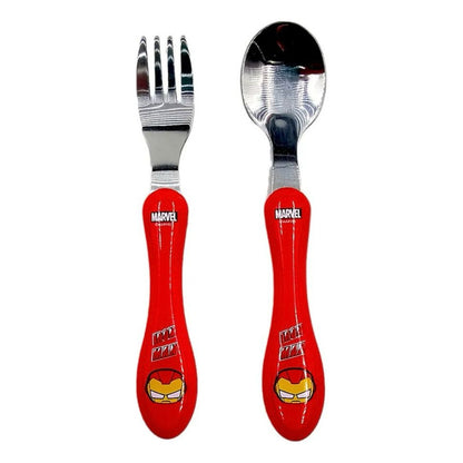 Set De Cubiertos Acero Cuchara Y Tenedor Super Héroes