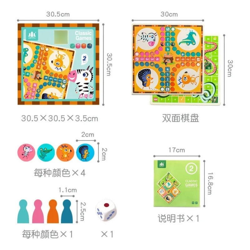 Juego De Mesa Ludo Madera Animalitos Para Niños