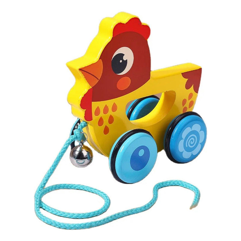 Juguete Animalitos De Arrastre Madera Juego Niños-bebés