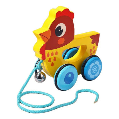 Juguete Animalitos De Arrastre Madera Juego Niños-bebés