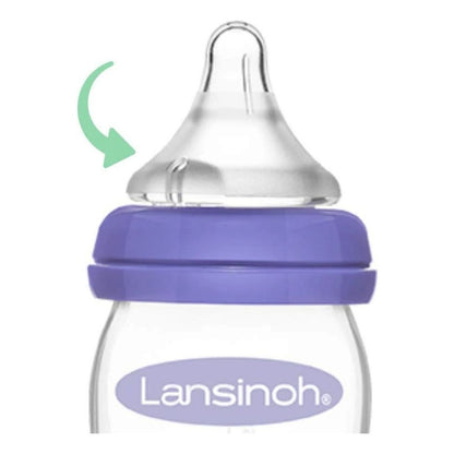 Mamadera Natural Wave Nipple Lansinoh 240ml Blanco