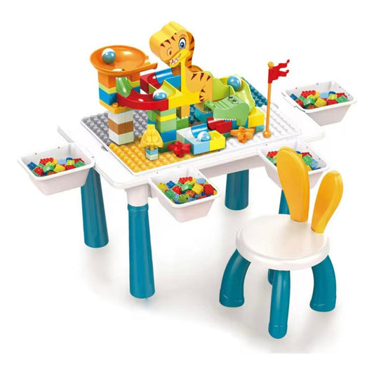 Juego  Didáctico Mesa Bloques De Construcción Multifunción