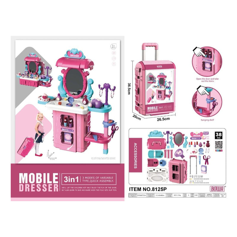 Set Peluquería  Juguete Maleta Juego De Roles Niñas
