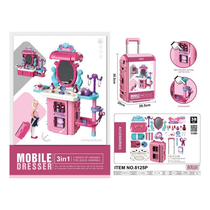 Set Peluquería  Juguete Maleta Juego De Roles Niñas