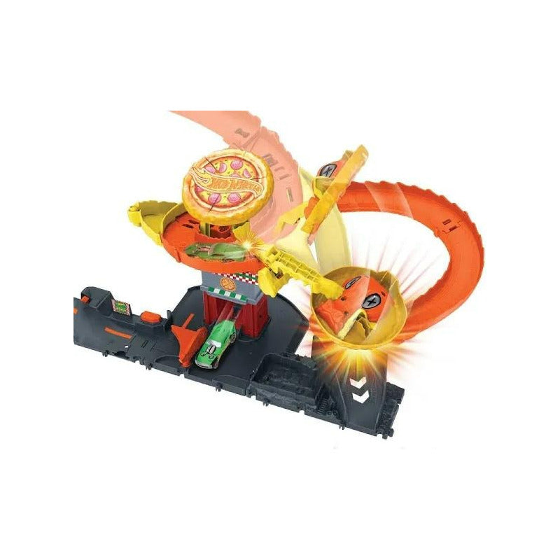 Pista De Auto Juguete Ataque De Cobra - Pizzería Hot Wheels Naranja