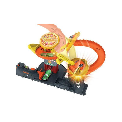 Pista De Auto Juguete Ataque De Cobra - Pizzería Hot Wheels Naranja